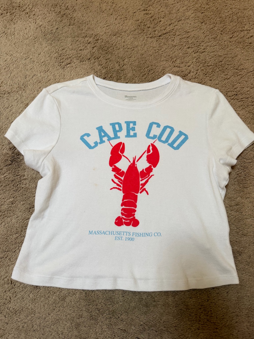 GAP White Short-Sleeve Tee with Red Lobster and Blue 'CAPE COD' Print